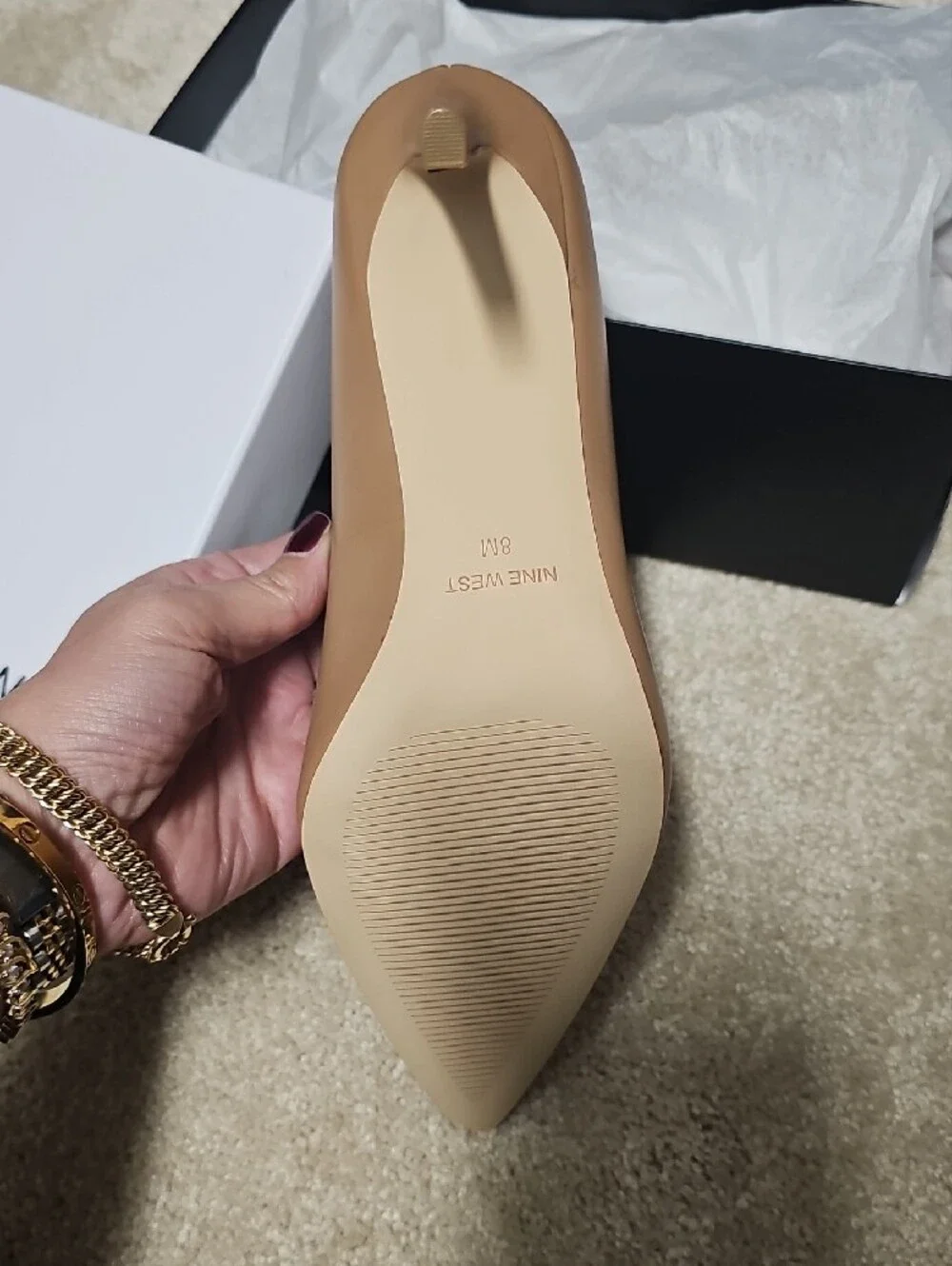 New- Nine West Beige Pointed-Toe Pump